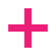 Obraz premium Pink plus icon. Pink cross icon. Plus symbol png.