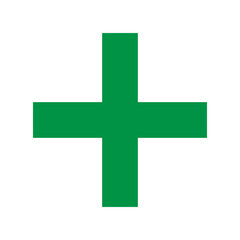 Obraz premium Green plus icon. Green cross icon. Plus symbol png.