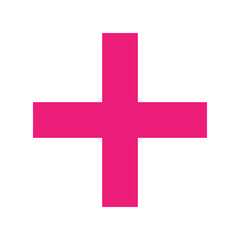 Fototapeta premium Pink plus icon. Pink cross icon. Plus symbol png.