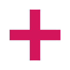 Fototapeta premium Pink plus icon. Pink cross icon. Plus symbol png.
