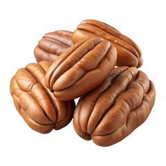 3d realistic pecans pile for healthy eating and food production concepts transparent background