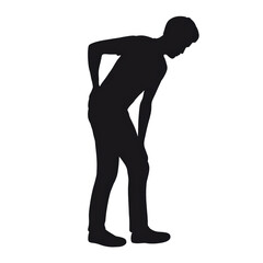 Fototapeta premium Silhouette of person bending forward isolated on transparent background