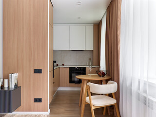 interior design. interior photography of an apartment for rent. One-room apartment with a simple and cozy design. High quality photo