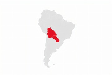 Fototapeta premium Bolivia highlighted on South America map, white background, geographic data