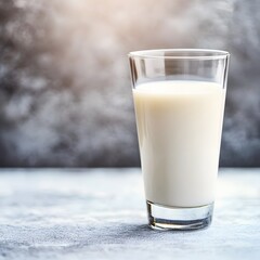 Refreshing Glass of Milk on Rustic Table