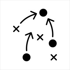 football tactics Icon. Symbol isolated white background. vector illustration. color editable.