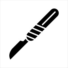 Medical scalpel Icon. Symbol isolated white background. vector illustration. color editable.