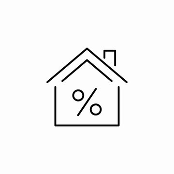 housing percentage icon sign vector