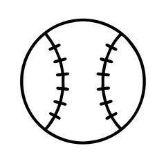 Minimalist Baseball Outline with Classic Stitching Arcs
