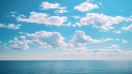 Obraz premium Vast expanse of cerulean sky and placid ocean