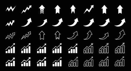Growth & Progress Arrow and Chart Icon Set