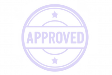 Approved stamp with transparent background, perfect for indicating approval on documents and projects