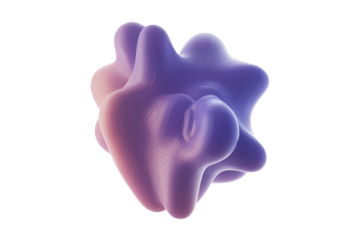 Amorphous Purple and Pink 3D Shape with Grid form