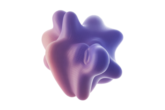 Amorphous Purple and Pink 3D Shape with Grid form