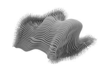Abstract Organic Sculpture with Layered Ripples and Spiky Edges