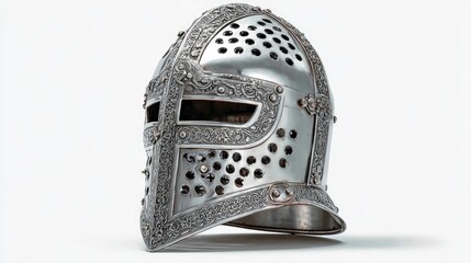 Ornate metal helmet, detailed profile