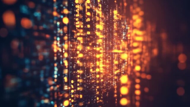 Abstract binary code stream digital cyberspace background