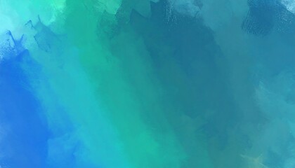 A vibrant, abstract artwork featuring a blend of turquoise and teal hues, showcasing a soft, painterly effect.