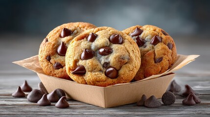 Freshly baked chocolate chip cookies on a cooling rack