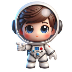 3D CUTE CARTON Imagem realista de um astronauta isolated on white background © adobe