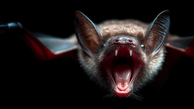 Close Up of a Bat with Open Mouth