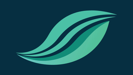 Abstract Teal Green Wave Shape with Dark Teal Background logo