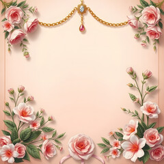 vintage frame card with flowers