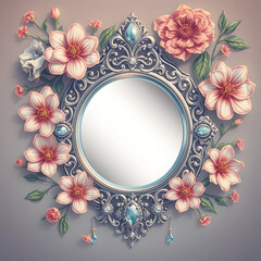 vintage frame card with flowers