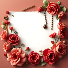 vintage frame card with flowers