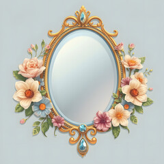 vintage frame card with flowers