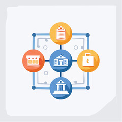 Business Connections Diagram With Icons