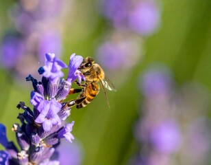 Honeybee on lavender flower