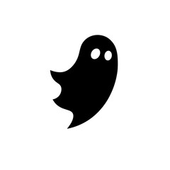Cute ghost silhouette icon with two eye holes
