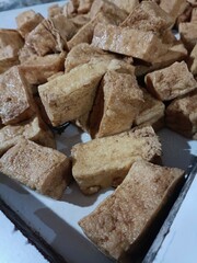 Golden Brown Tofu Pieces for Vegetarian Cooking