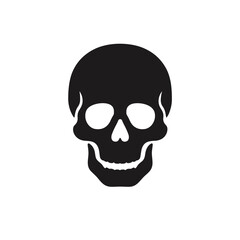 Black skull icon with clean silhouette and simple teeth details
