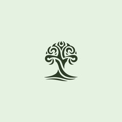 Minimalist abstract tree logo. Perfect for nature, real estate, and organic brands.