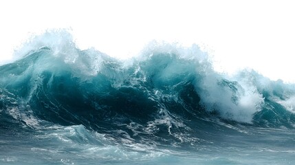 Crisp Sea Wave Isolated on White Background for Graphic Design Projects
