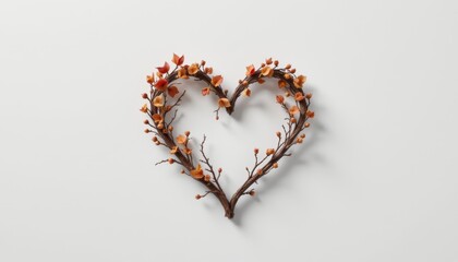 Floral Heart Wreath on White