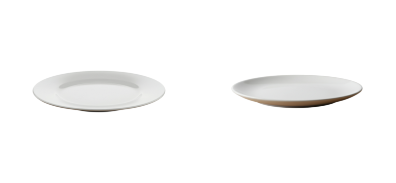 Elegant white dinner plates kitchen table product minimalist top contemporary dining isolated set PNG