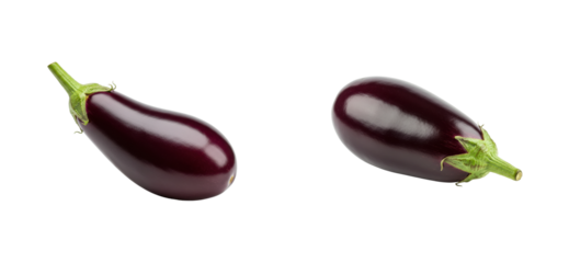 Harvesting fresh eggplants local farm food natural setting shot organic farming concept isolated set PNG