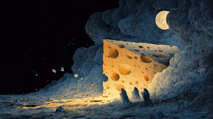 Massive cheese wedge, cosmic clouds