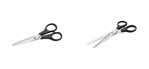 Cutting with precision scissors on product studio setting tool functionality isolated set PNG