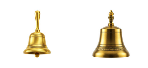Sounding tradition golden bells display cultural exhibit decorative art indoor heritage significance isolated set PNG