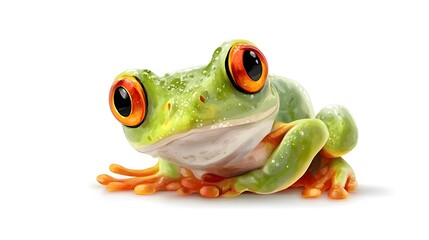 Adorable Vector Frog Cartoon Illustration for Kids - Colorful and Fun Amphibian Character Design