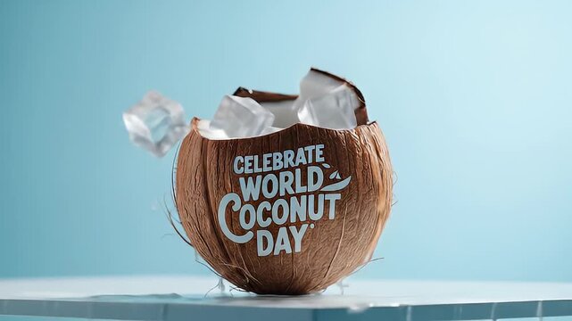 celebrate world coconut day ice splash drink - Powered by Adobe