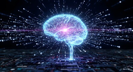 Fototapeta premium Digital brain representing artificial intelligence and cognition