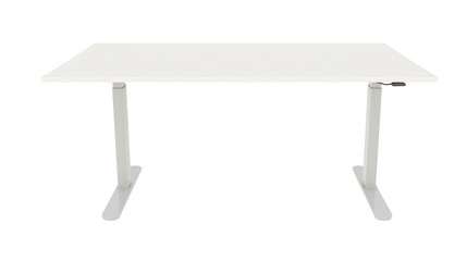 Modern standing desk with height-adjustable mechanism and transparent background
