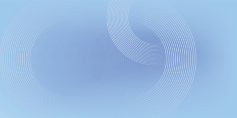 Abstract circle lines on light blue background. Geometric stripe line art design for poster, brochure, cover, website, header, web banner, presentation.