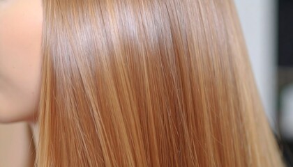 Fototapeta premium Close-up of smooth, light blonde hair