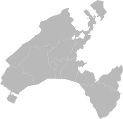 Fototapeta premium Vaud, Switzland – administrative vector map with district boundaries (Oblique Mercator projection, PPT-compatible & fully editable)